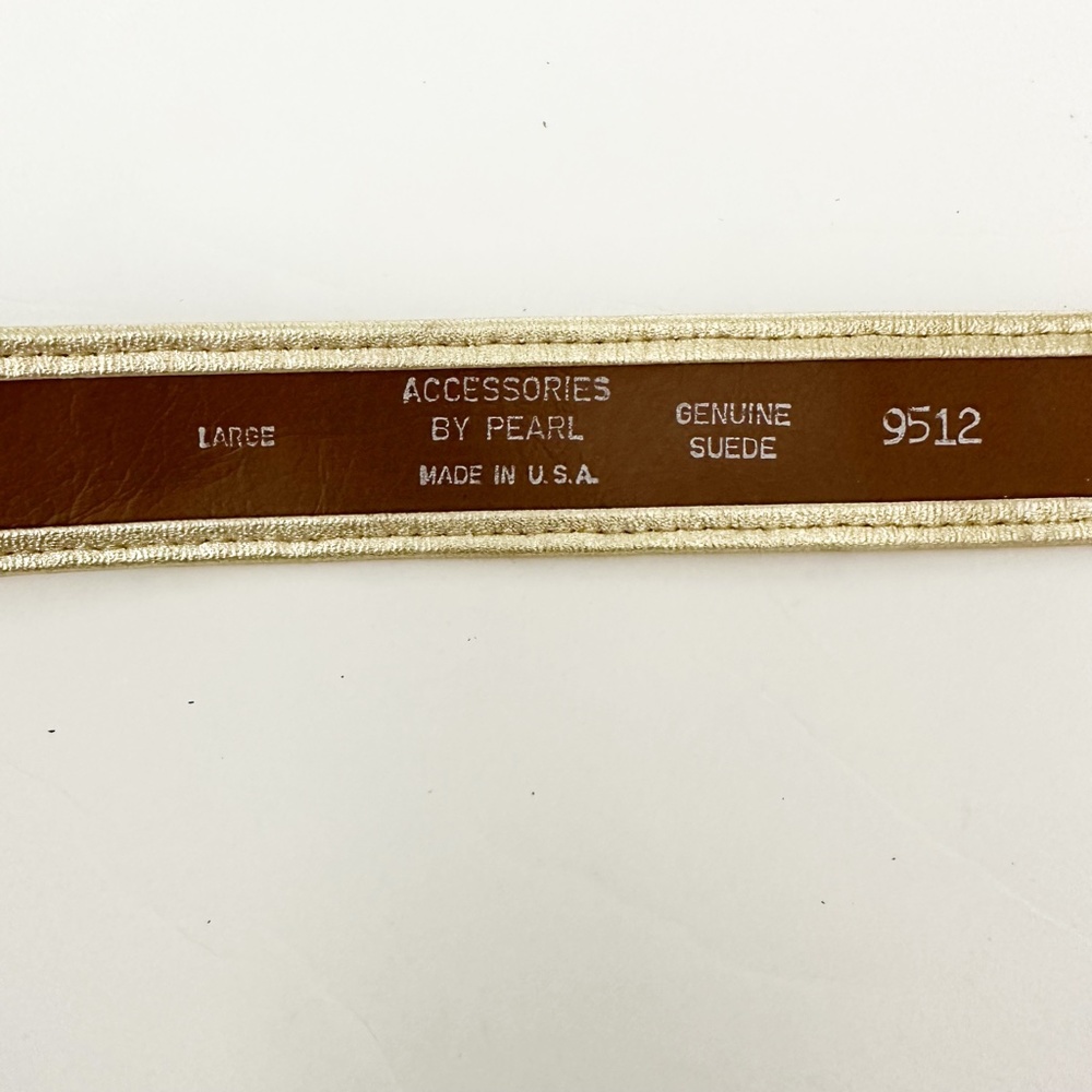 vintage Accessories by Pearl metallic gold & leopard suede BELT ladies LARGE - Picture 10 of 10